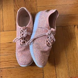 Sparkly pink sneakers